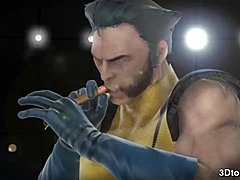 Wolverines Monster-Schwanz fickt die große Titten-Baby