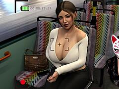 MILF mom in office 6 gets wild with big tits on the bus