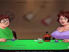 Let's play a strip poker game with mature cartoon moms