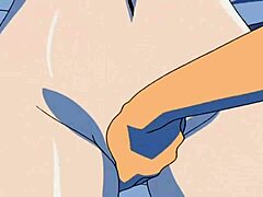 Busty moden kvinne engasjerer seg i seksuell aktivitet med en animert tenåring