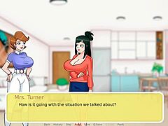 Friendly milf next door in animated erotic game