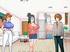 Friendly milf next door in animated erotic game