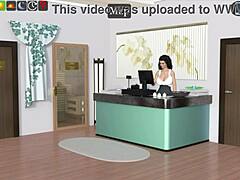 3D-animation af spanking og anal leg med milf