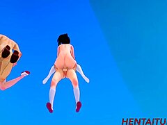 Bakugou Katsuki in Todoroki Shoto združita moči v divji 3D hentai animaciji