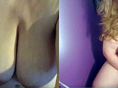 Hermanas maduras en POV en chat de video