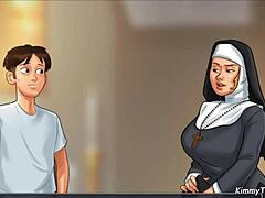 Pertemuan panas dengan ibu gereja nakal dalam permainan kenikmatan