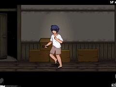 MILF og mor koder seg med Hentai-spill med store rumpe kvinner i et forlatt hus