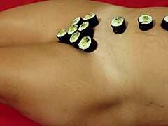 Mom's solo nude sushi roll