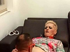German mature Sandra's intense face fucking and anal creampie with puke