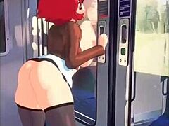 En moden rødhåret gir en blowjob på et tog og får varm sæd i ansiktet i denne hjemmelagde videoen
