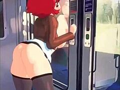 Una pelirroja madura hace una mamada en un tren y recibe semen caliente en su cara en este video casero