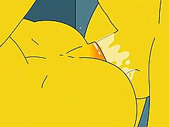 Marge, gospodina, experimentează o plăcere intensă în timp ce primește sperma fierbinte în fund și stropi în diferite direcții. Acest anime necenzurat prezintă personaje mature cu funduri mari și sâni mari