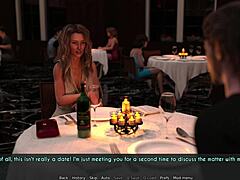 Pasangan milf dan istri dari Karton menikmati kencan makan malam 3D yang erotis