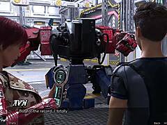 Space stranded teen encounters a half-human, half-robot girl in hentai video