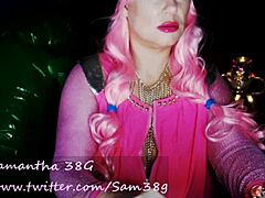 سامنثا 38g ، MILF بدينة ، تلعب دور البطولة في عرض كاميرات Fat Alien Queen Live Cosplay