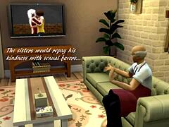 Les grands-mères font du footjob et de la pipe dans Sims 4