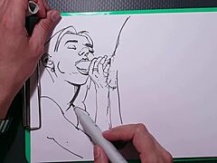 Artista amador cria uma cena de boquete quente com um grande pau