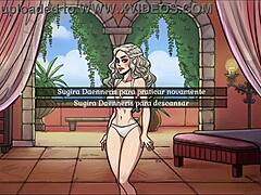 Vue voyeuristique du strip-tease de Daenerys Targeryens dans le huitième épisode de Game of Whores