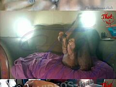 Uma mulher africana com um corpo curvilíneo fica esquisita em um vídeo caseiro