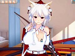 Touhou Inubashiris store bryster er centrum for opmærksomheden i denne 3D hentai-video