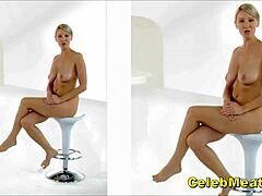 Η αισθησιακή γύμνια μιας ξανθιάς MILF και του αρσενικού εραστή της σε ένα απαγορευμένο τηλεοπτικό βίντεο