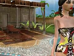 Ação de sexo 3D hardcore com uma MILF peituda em um jogo pornô