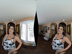 Virtual reality porn featuring a busty brunette MILF