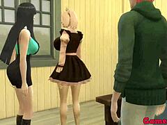 Sasori et Hinata le chevauchent à tour de rôle dans cette vidéo porno animée