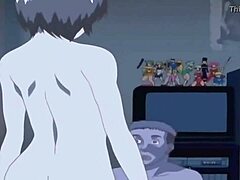 Styvsøster med store patter bliver fyldt op i usensureret anime