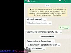 MILF-ul latină se masturbează în camera web pe WhatsApp cu sora vitregă