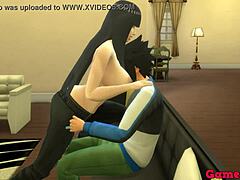 Boquete e anal: Sasuke trai Hinata com uma garota de peitos grandes